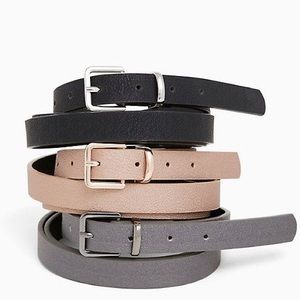 Torrid Black & Multi Metallic Faux Leather Skinny Belt Pack- Size 4X